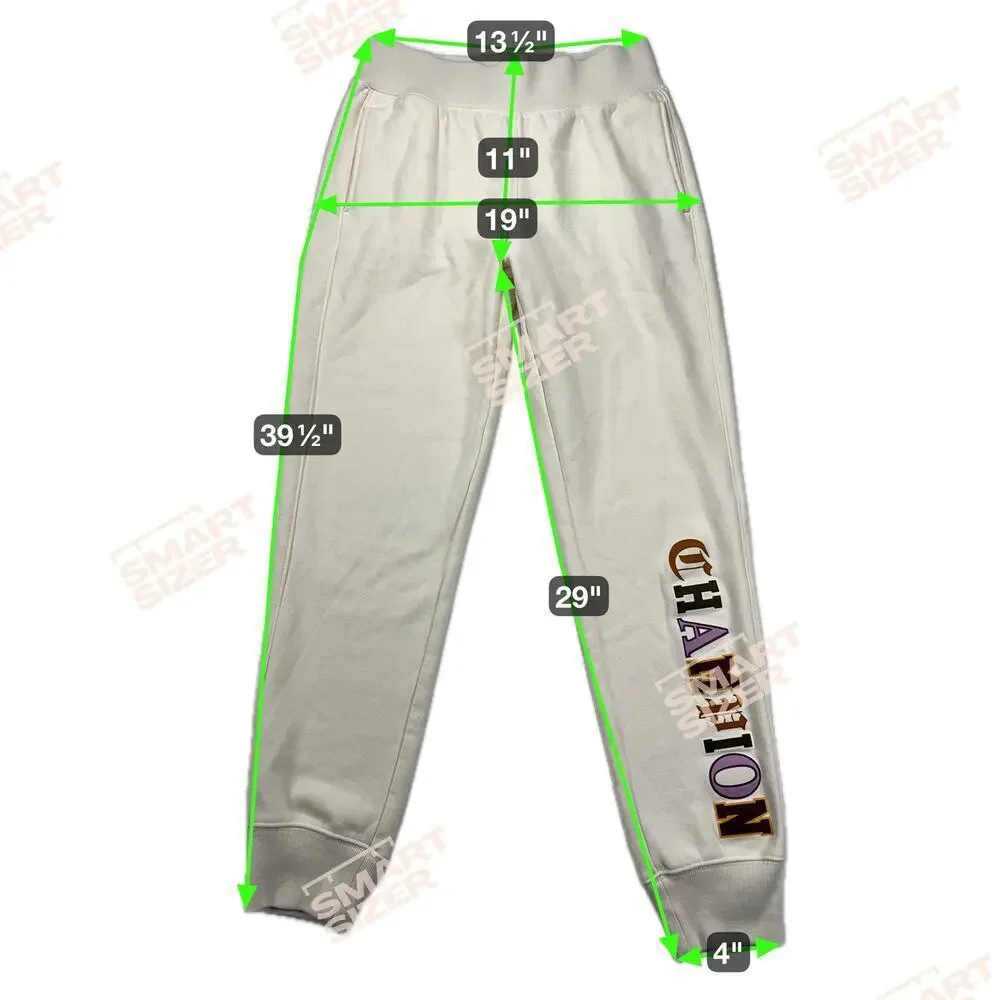 Champion Reverse Weave Jogger Sweat Pant Chalk White Old English Varsity Size M